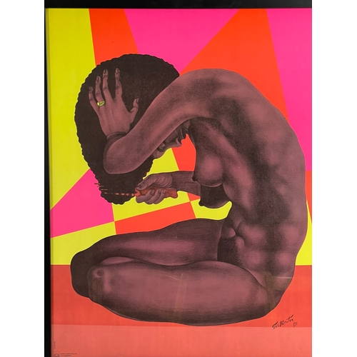 146 - This fabulous pair of original ‘black light’ images, by T. McAlister, are titled ‘Brother’ and ‘Sist... 