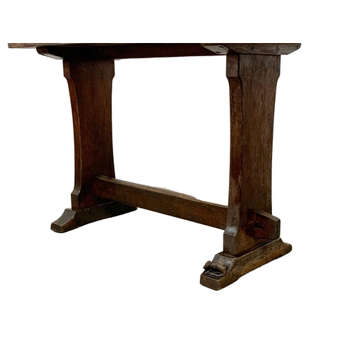 927 - A rare Don “Foxman” Craven oak side / hall table. A former craftsman for Robert “Mouseman” Thompson.... 