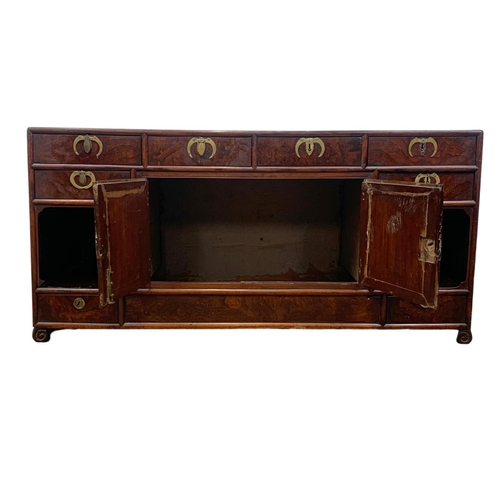 933 - A mid 19th century Korean elm table top cabinet with 8 drawers and 2 door cupboard. 97 x 38 x 48cm