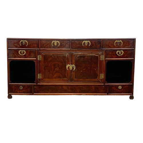 933 - A mid 19th century Korean elm table top cabinet with 8 drawers and 2 door cupboard. 97 x 38 x 48cm