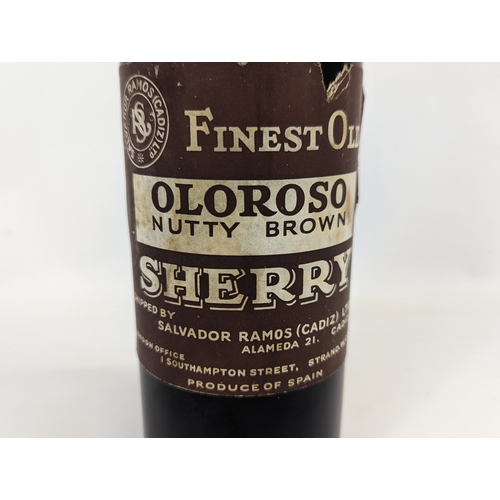 18A - A bottle of 1914 Salvador Ramos Oloroso Nutty Brown Sherry, produced in Spain. Unopened.