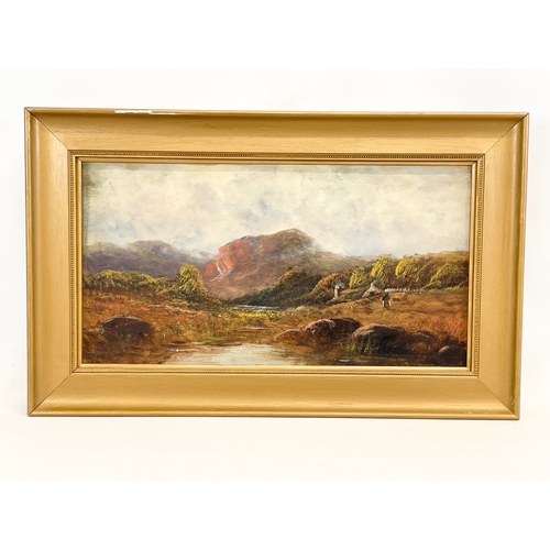 176 - A pair of Edwardian period oil paintings, in gilt frames. 67 x 41.5cm