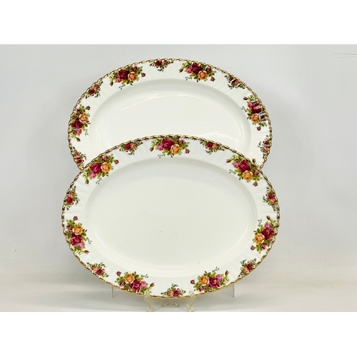 516 - A pair of large Royal Albert Old Country Roses platters. 41.5cm