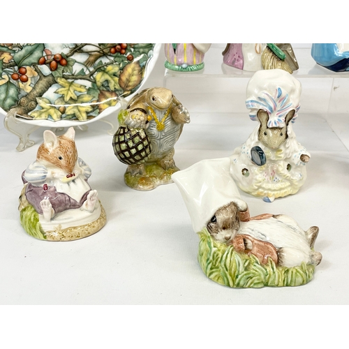 674 - A quantity of Royal Albert pottery. 7 Beatrix Potter figures, 1 The Brambly Hedge and 2 Countryside ... 