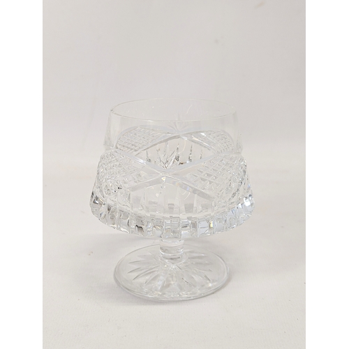 679 - A 5 piece drinks set including a crystal ships decanter with 4 crystal brandy glasses.