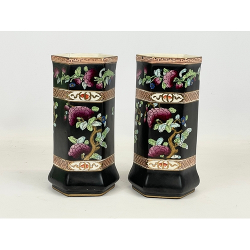 685 - A pair of early 20th century “Windsor Art Ware” Gibson & Sons pottery vases. 19.5cm