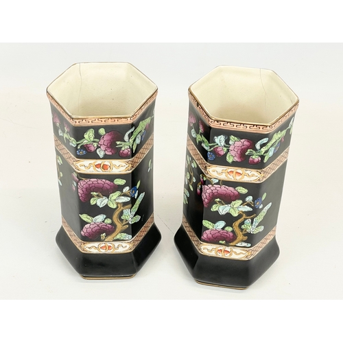 685 - A pair of early 20th century “Windsor Art Ware” Gibson & Sons pottery vases. 19.5cm