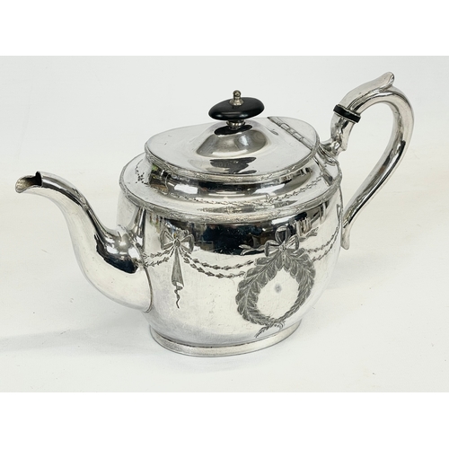 686 - A 4 piece late 19th century silver plated tea service in the Georgian style.