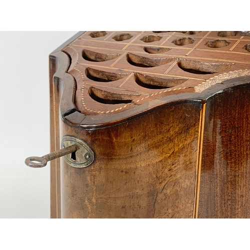 154 - A George III inlaid mahogany knife box with original interior. Georgian. Circa 1780. 23 x 27 x 36.5c... 