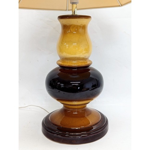 727 - A large Mid Century pottery lamp, marked Honiton England. 40cm