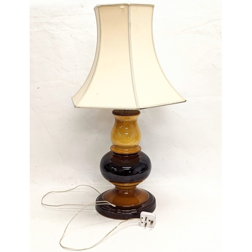 727 - A large Mid Century pottery lamp, marked Honiton England. 40cm