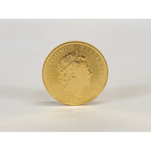 604 - A Britainia 2018 1 ounce 99.9 fine gold coin.