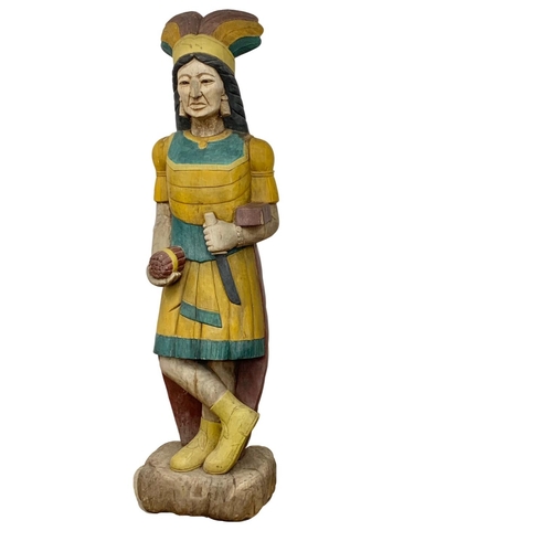 997 - A life size Native American cigar store advertising figure, approx 6.5ft. Reproduction