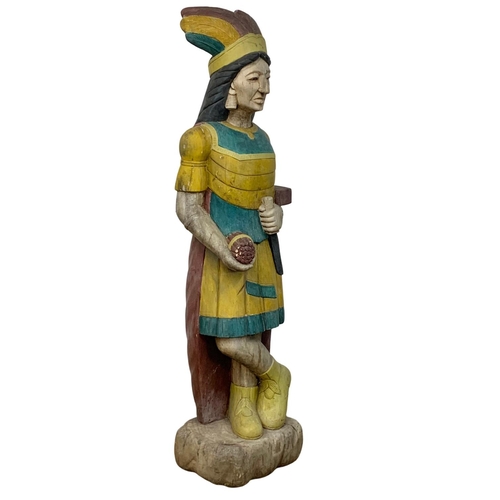 997 - A life size Native American cigar store advertising figure, approx 6.5ft. Reproduction