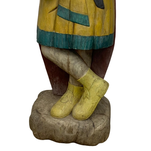 997 - A life size Native American cigar store advertising figure, approx 6.5ft. Reproduction