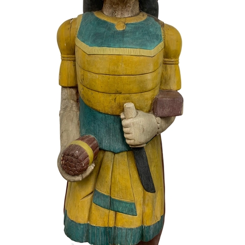 997 - A life size Native American cigar store advertising figure, approx 6.5ft. Reproduction