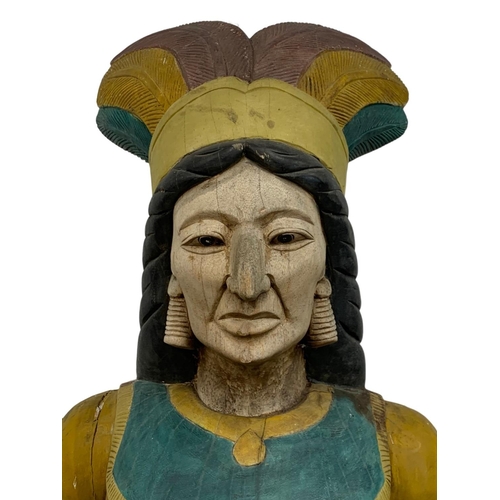 997 - A life size Native American cigar store advertising figure, approx 6.5ft. Reproduction