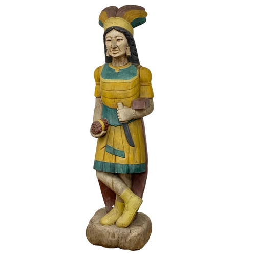 997 - A life size Native American cigar store advertising figure, approx 6.5ft. Reproduction