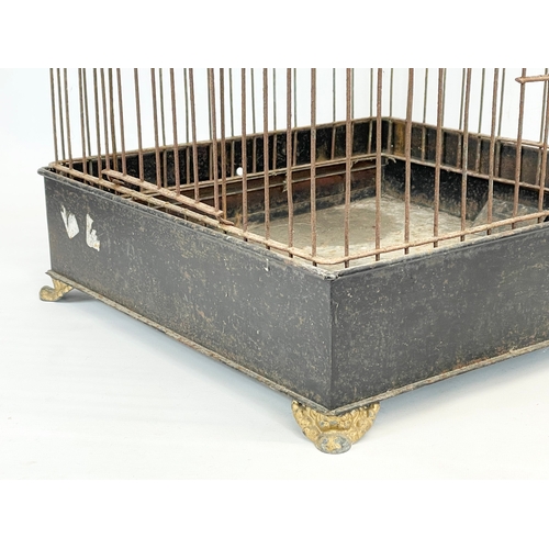 270 - A large early 20th century bird cage. 42 x 42 x 74cm