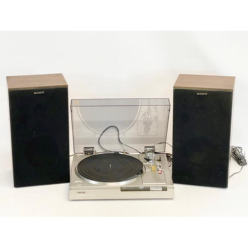 177 - A vintage Sony Stereo Turntable System. Serial 614724.