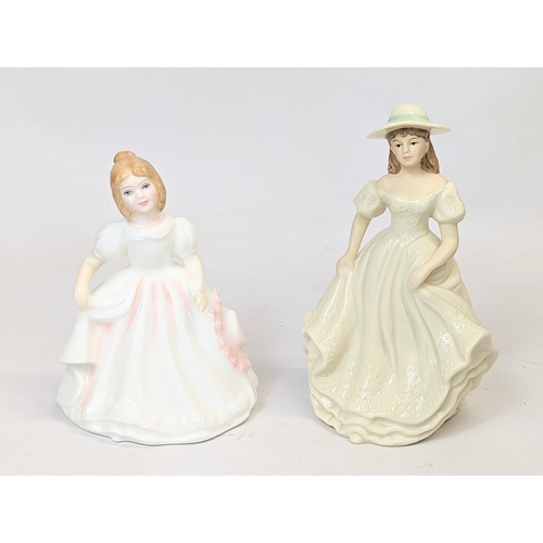 735 - 3 pieces of pottery including a Royal Doulton pottery figurine 