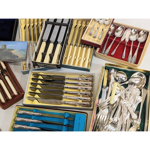 737 - A quantity of vintage silver plate and stainless steel cutlery