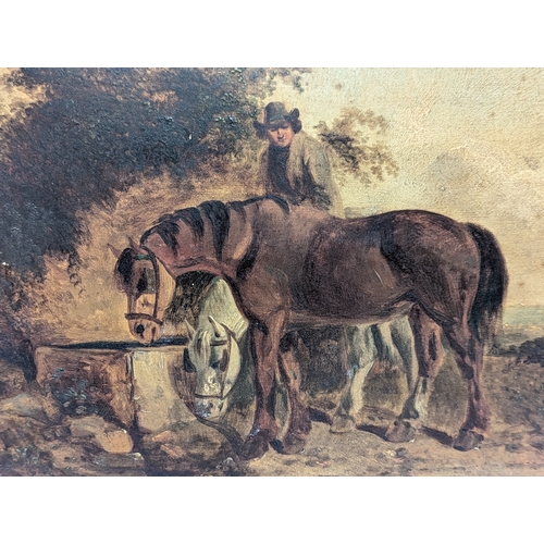 289 - An early 19th century oil painting of rural scene on board