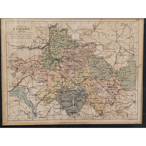 331 - 3 vintage maps of 3 Ulster counties, frames. Presented to Major E. O. Forster-Knight. 78.5x35.5cm