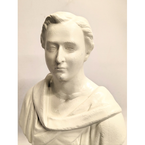 740 - A plaster bust of Edward, Prince of Wales, later to become King Edward VII. Reproduction. 38.5cm