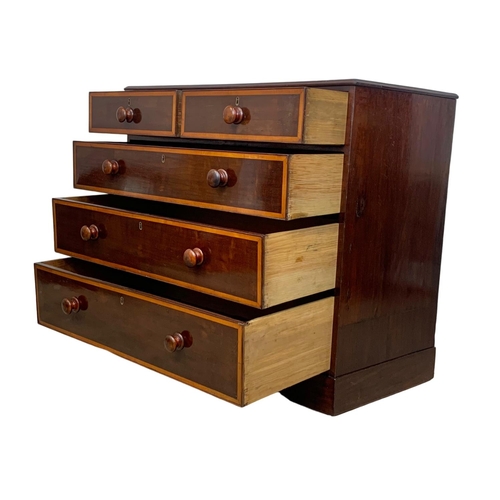 992 - A Victorian inlaid mahogany chest of drawers. 104 x 53 x 93cm.