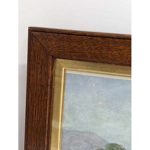 303 - A pair of early 20th century prints in oak frames. 60x44.5cm including frame.