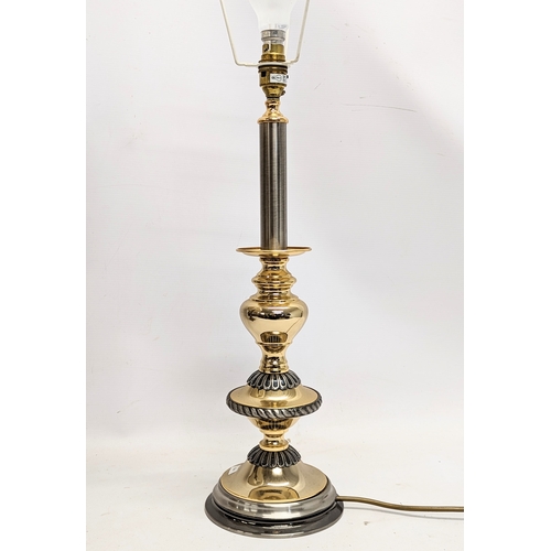 746 - 2 brass table lamps. 85.5cm