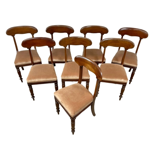 785 - A set of 8 Victorian mahogany bar back chairs.