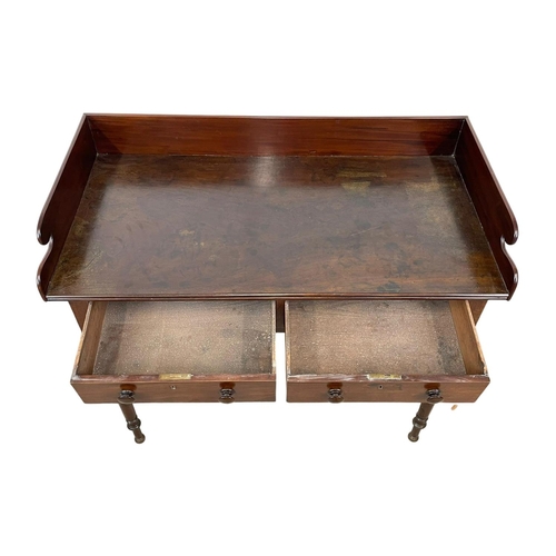 801 - A George IV mahogany washstand with 2 drawers. Circa 1820. 105.5 x 54.5 x 94.5cm