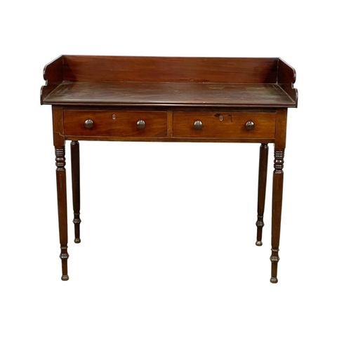 801 - A George IV mahogany washstand with 2 drawers. Circa 1820. 105.5 x 54.5 x 94.5cm