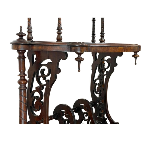 813 - A Victorian Burr Walnut Canterbury, with drawer. Circa 1860. 77 x 37 x 110cm