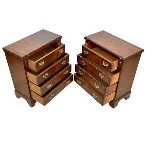 850 - A pair of Georgian style mahogany turnover chests of drawers. 64 x 34 x 78cm