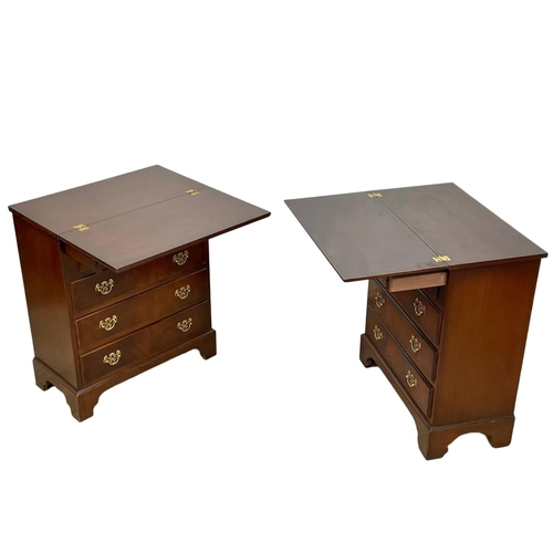 850 - A pair of Georgian style mahogany turnover chests of drawers. 64 x 34 x 78cm