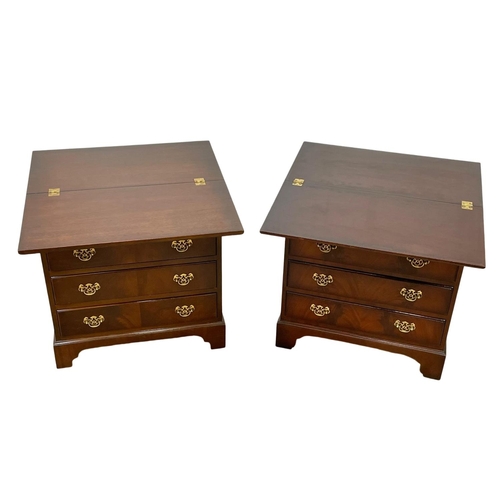 850 - A pair of Georgian style mahogany turnover chests of drawers. 64 x 34 x 78cm