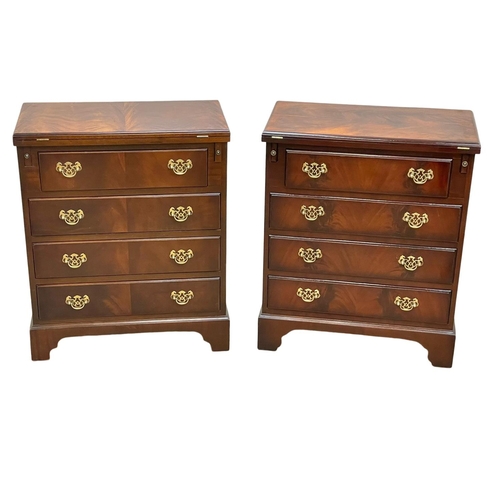 850 - A pair of Georgian style mahogany turnover chests of drawers. 64 x 34 x 78cm