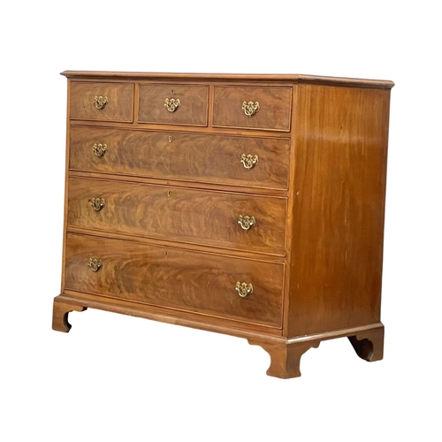 872 - A large Victorian mahogany chest of drawers raised on bracket feet in the Georgian style. Circa 1860... 