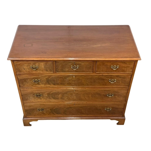 872 - A large Victorian mahogany chest of drawers raised on bracket feet in the Georgian style. Circa 1860... 