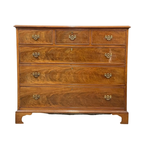 872 - A large Victorian mahogany chest of drawers raised on bracket feet in the Georgian style. Circa 1860... 