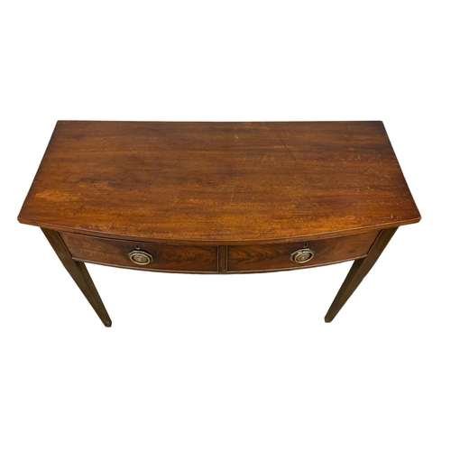 876 - A late George III mahogany console table with 2 drawers. Circa 1800-1820. 107.5 x 48 x 78.5cm