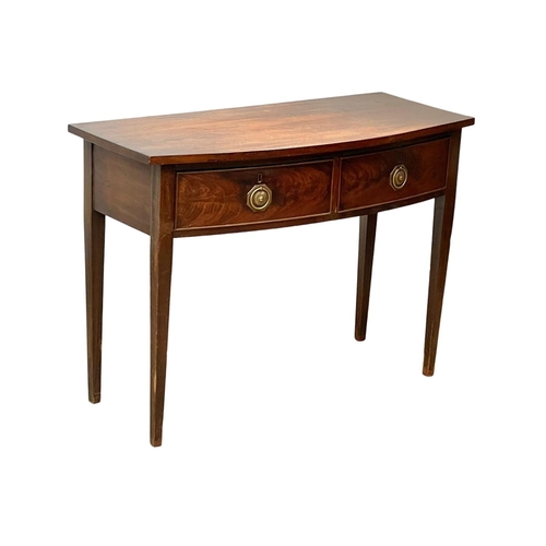 876 - A late George III mahogany console table with 2 drawers. Circa 1800-1820. 107.5 x 48 x 78.5cm