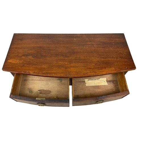 876 - A late George III mahogany console table with 2 drawers. Circa 1800-1820. 107.5 x 48 x 78.5cm