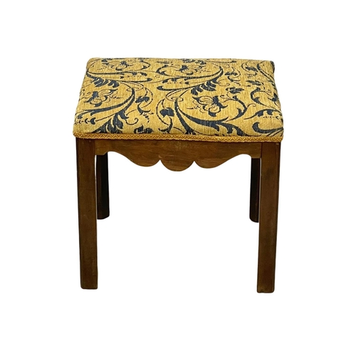 894 - A George III mahogany stool. Reupholstered. Circa 1780. 44 x 38 x 43cm