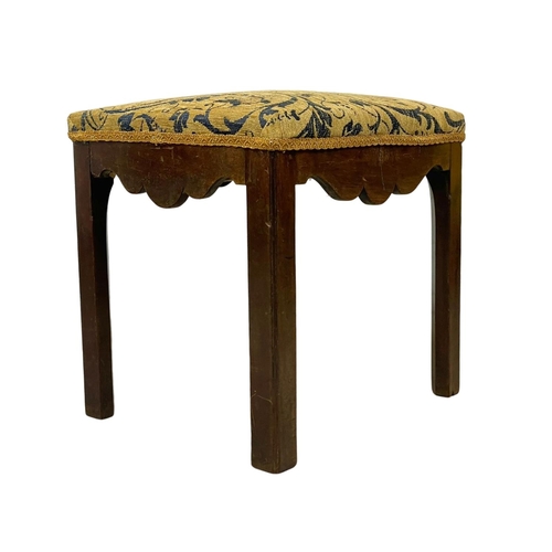 894 - A George III mahogany stool. Reupholstered. Circa 1780. 44 x 38 x 43cm