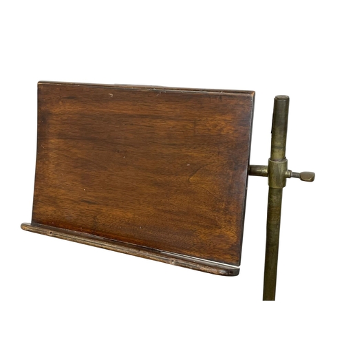 895 - A rare Victorian John Carter brass, oak and cast iron Literary Stand. Reading table. 111cm