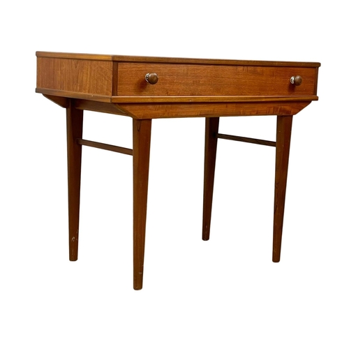 901 - A Mid Century Swedish style teak side table with drawer. 1960’s. 92.5 x 46.5 x 75cm